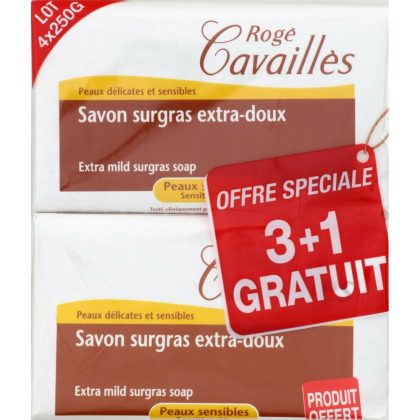 Roge cava. savon extra doux x3+1 250g