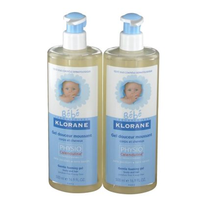 Klorane baby gel detergente delicato 2x500ml