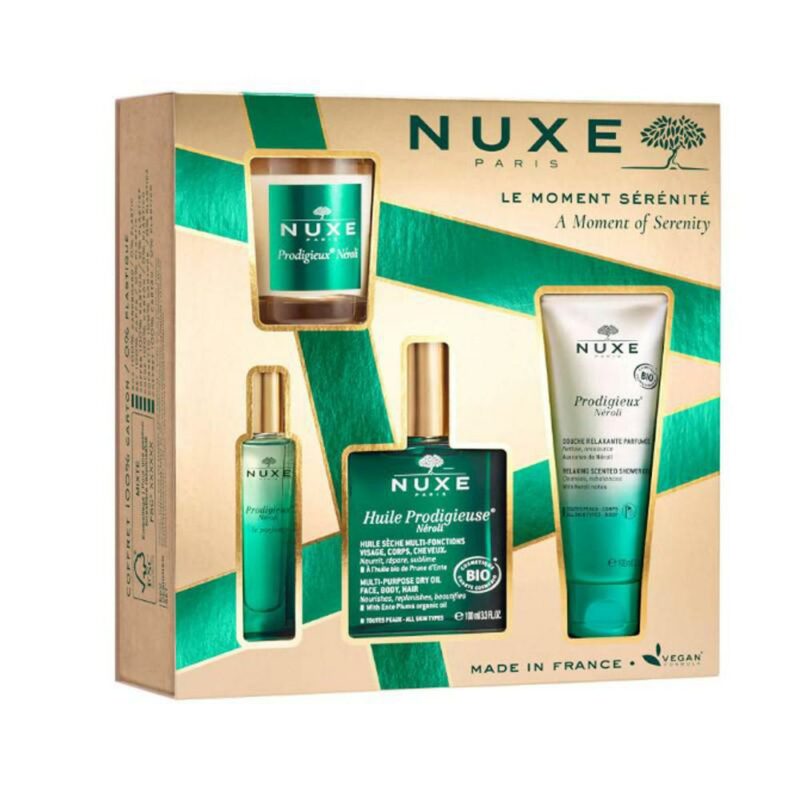 Nuxe huile prodigieuse 50ml + gel doccia 100ml+ le parfum 15ml