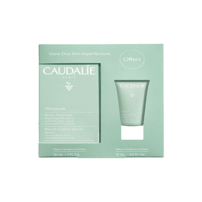 Caudalie vinopure siero anti imperfezioni 30ml+ fluido opacizzante 15ml