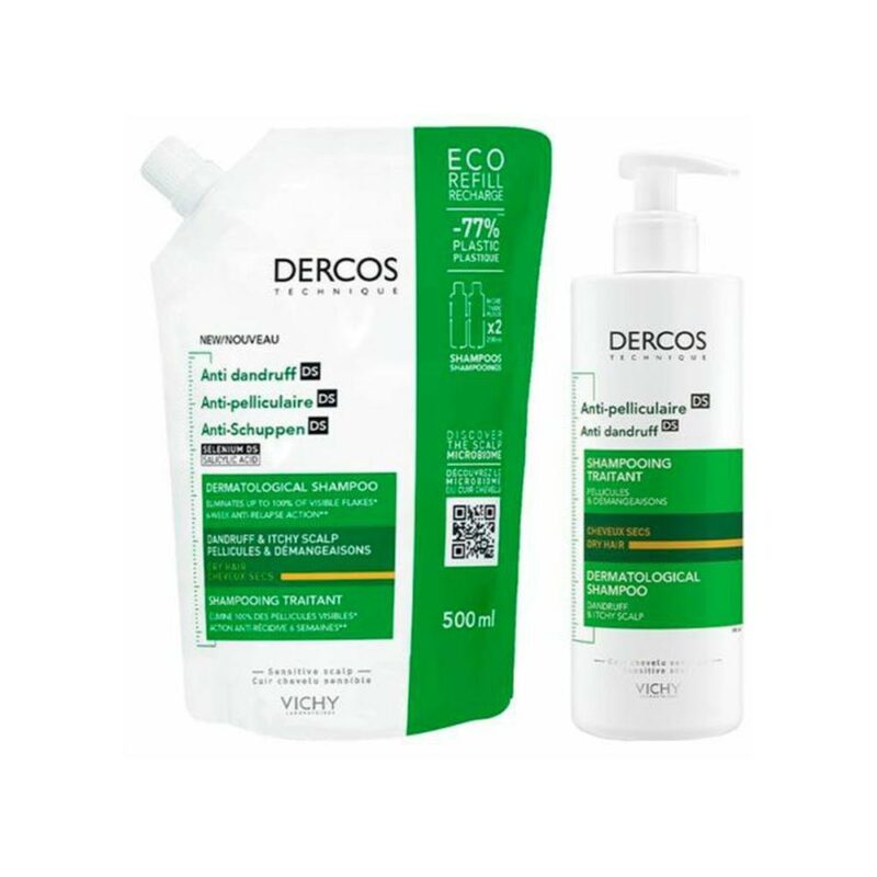 Vichy dercos anticaduta capelli secchi 400ml + ricarica